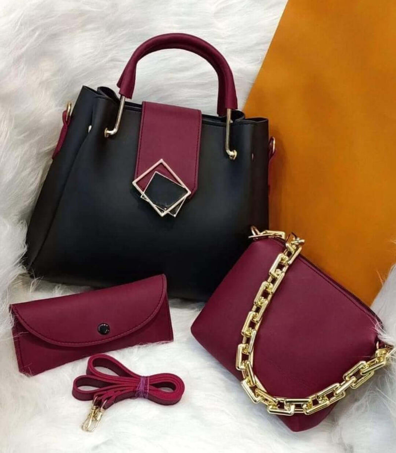 TRIO 3 PCS BLACK & MEHROON - carryo.pk