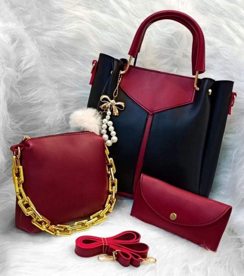 VILLY 3 PCS BLACK & MEHROON - carryo.pk