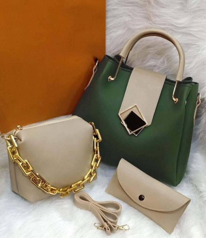 TRIO 3 PCS GREEN & SKIN - carryo.pk