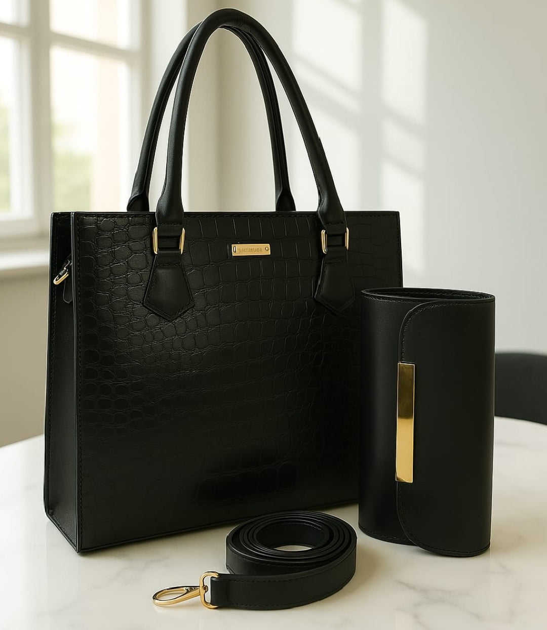 CROC 2 PIECE BLACK - carryo.pk